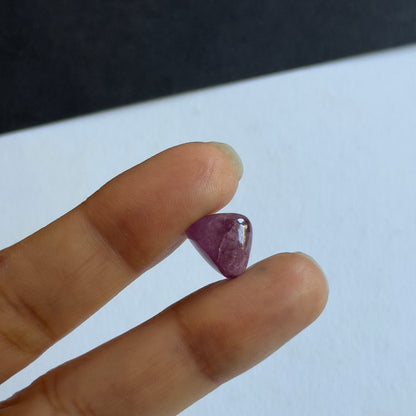 Purple Tourmaline Triangular Cabochon, 6.29 ct, 12x10 mm – view 2 of 3