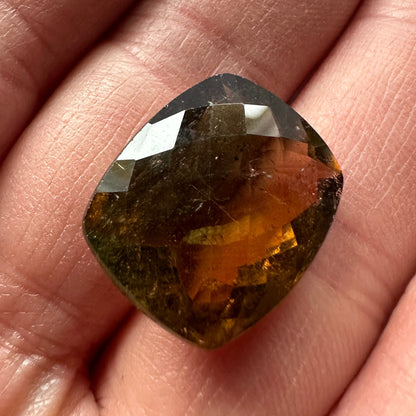 Orange Tourmaline Rectangular Loose Stone, 20.12 ct, 19.2x16.0 mm – view 1 of 3