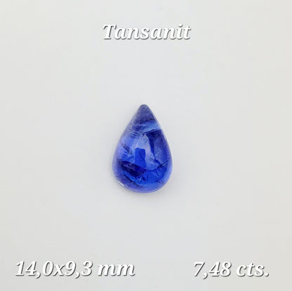 Blue Tanzanite Drop Cabochon, 7.48 ct – view 4 of 5