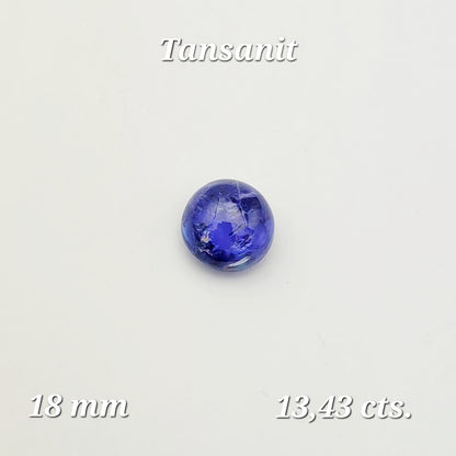 Blue Tanzanite Round Cabochon, 13.43 ct – view 2 of 4