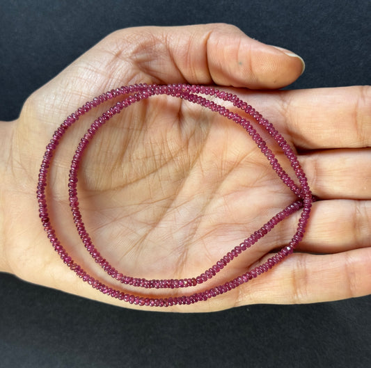 Polished Rondelle Garnet Beads Deep Wine Red -34,52cts