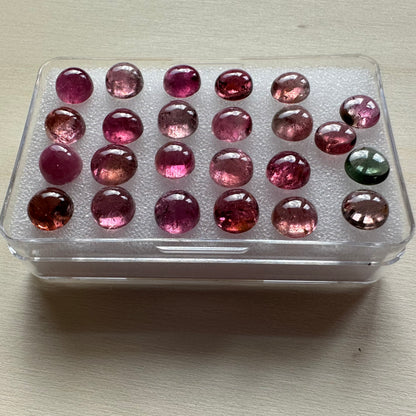 Red Tourmaline Round Cabochon, 6-6.8 mm – view 4 of 7