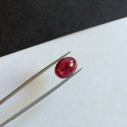 Pink Tourmaline Oval Cabochon, 8.26 ct, 13.8x10 mm – view 1 of 3