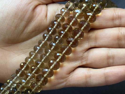 Luminous Lemon Citrine Rondelle Beads -Different sizes 21cm