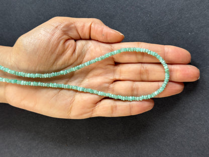 Green Emerald Rondelle Beads, 45.5 cm – view 2 of 2