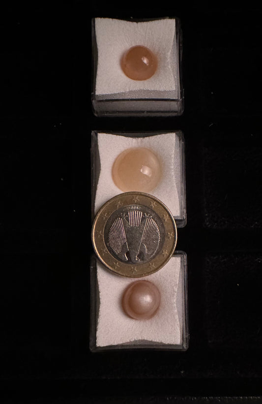 Mystic Peach Moonstone cabochons