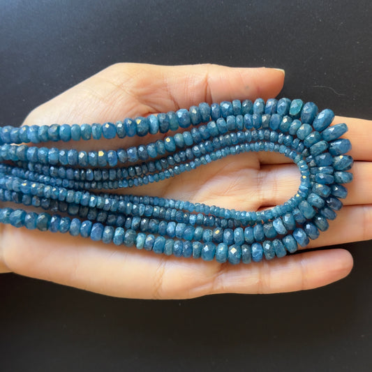 Natural Sparkling Rondell Apatite Beads Strang Faceted