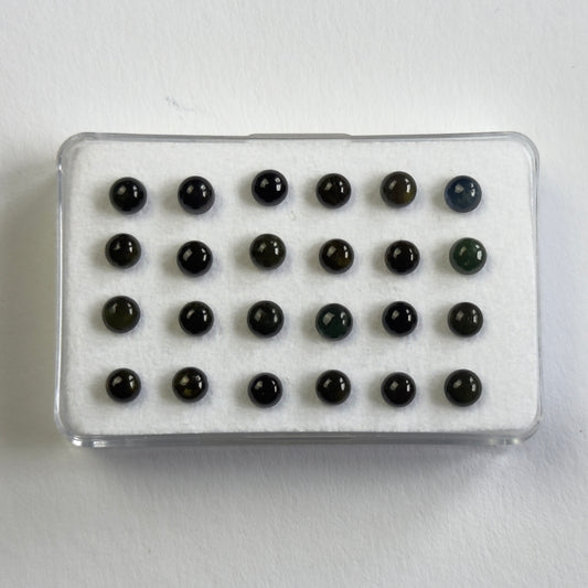 Green Tourmaline Cabochon Round 4mm