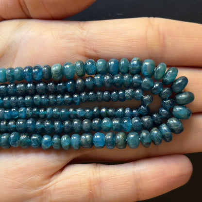 Blue Apatite Rondelle Beads, 3-4.5 mm, 42 cm – view 2 of 2