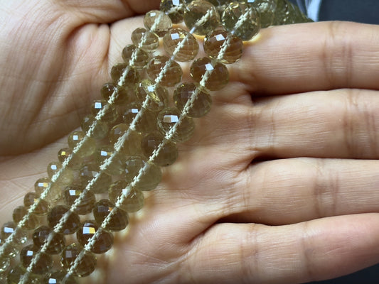 Radiant Lemon Citrin fac. Rondelle Beads    L : 21cm