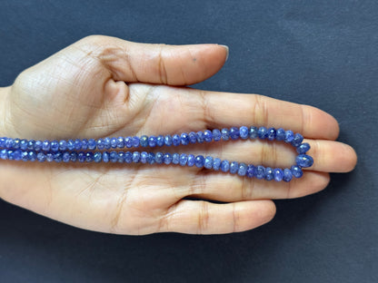 Blue Tanzanite Rondelle Beads, 4.37-7.95 mm, 41 cm – view 1 of 2
