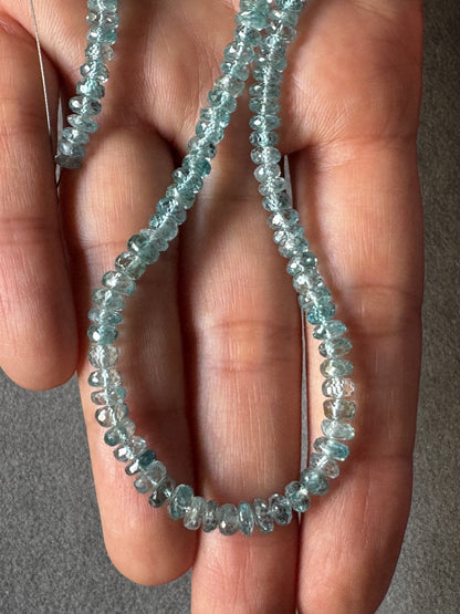 Deep Sea Blue Apatite Rondelle Bead Strand, 42 cm, 3.5-4 mm – view 1 of 2