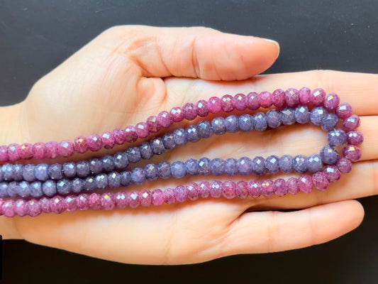 Gorgeous Fusion of Ruby and Sapphire Beads
