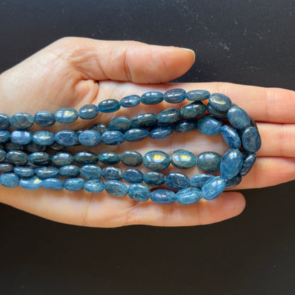 Blue Apatite Oval Beads, 6.5-9.5 mm, 40 cm – view 1 of 2