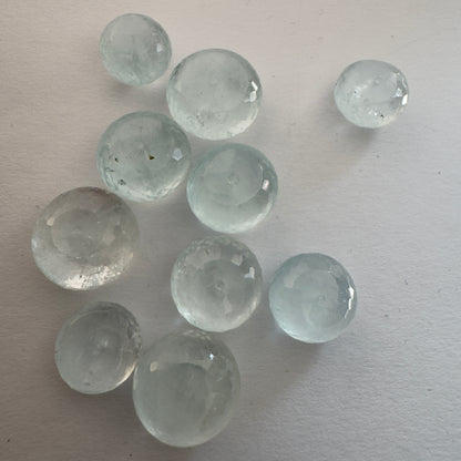 Cornflower Blue Aquamarine Round Drilled Loose Beads, 10 pieces – view 9 of 16