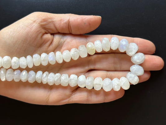 Natural Rainbow Moonstone Hand Cut Faceted Rondelle 422,07cts - 446.35cts