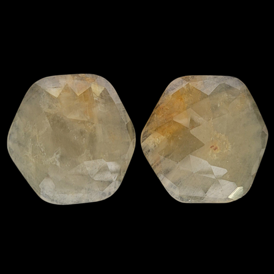 Sapphire Rose Cut Pair With Flat Back