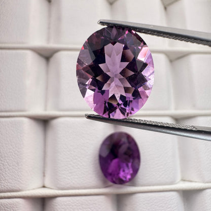 Purple Amethyst Oval Faceted Loose Stone Pair – view 1 of 10