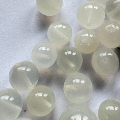 White Moonstone Round Beads, 8-9 mm – view 8 of 8