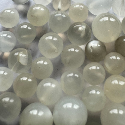 White Moonstone Round Beads, 8-9 mm – view 3 of 8