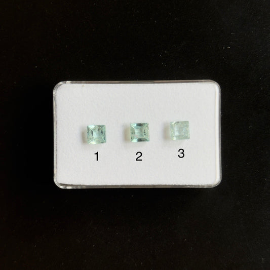 Exquisite facettierte quadratische Aquamarin-Edelsteine ​​3 bis 6 mm