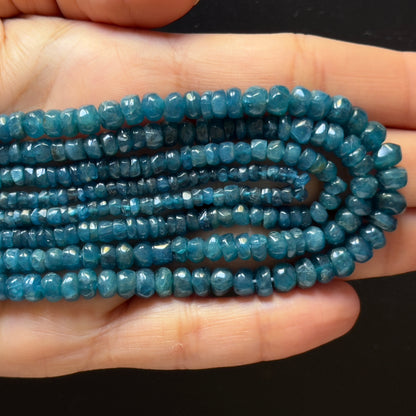 Blue Apatite Rondelle Beads, 3-3.5 mm, 41 cm – view 2 of 2