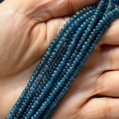 Blue Apatite Rondelle Beads, 3.5-4 mm, 42 cm – view 3 of 3