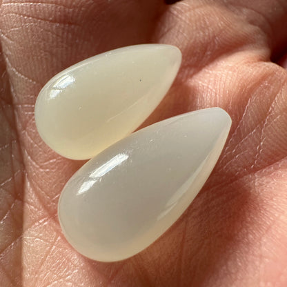 White Moonstone Drop Beads – view 3 of 4