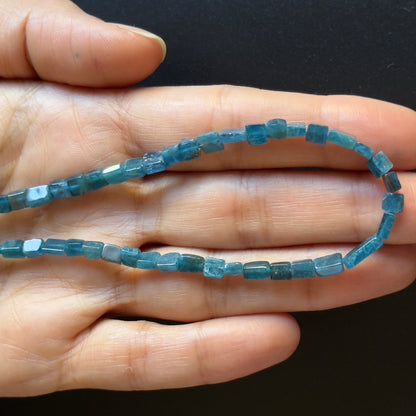 Blue Apatite Rectangular Faceted Beads, 2,5-4 mm, 38 cm – view 2 of 2