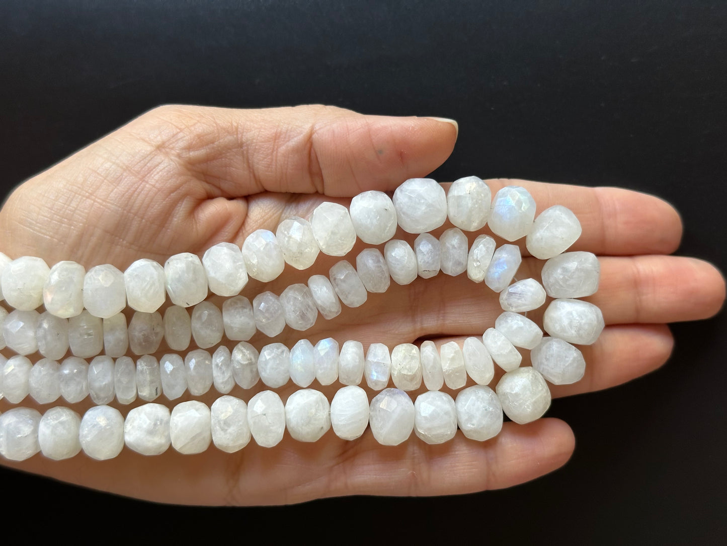 Radiating White Rainbow Moonstone Hand Cut Faceted 315.75cts -398.84cts