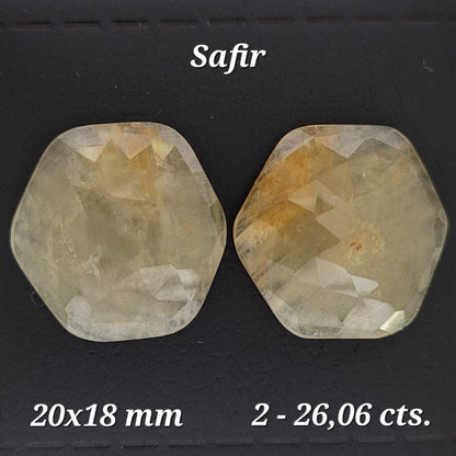 Yellow Sapphire Fancy Loose Stone Pair, 26.06 ct, 20x18 mm – view 3 of 4
