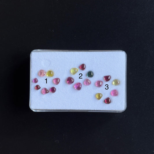Pear Shaped Tourmaline Set (6-7pcs) Different Colours