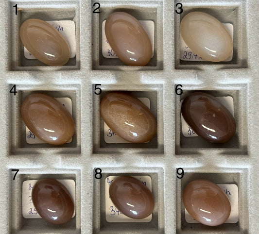 1 Piece Moonstone Cabochon Multicolor Shiny Gemstones 25-32x 18-21mm Selection