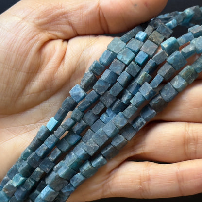 Blue Apatite Rectangular Faceted Beads, 2.5-5 mm, 41 cm – view 2 of 2