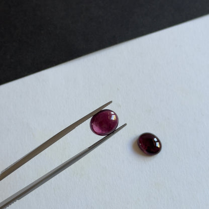 Red Tourmaline Oval Cabochon Pair, 3.66 ct, 11x9 mm – view 2 of 3