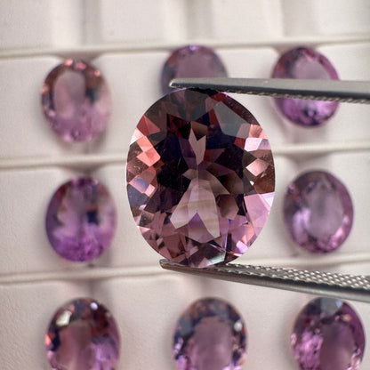 Purple Amethyst Oval Faceted Loose Stone – view 7 of 15