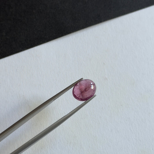 Vibrant Sparkling Pink Tourmaline Oval Cabochon with beautiful Inclusions 3.33cts