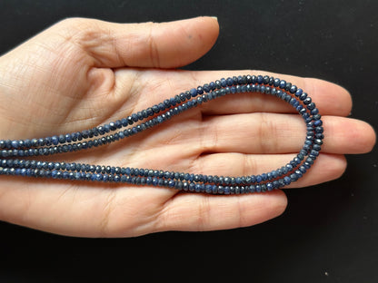 Blue Sapphire Rondelle Beads, 3-3.2 mm, 40 cm