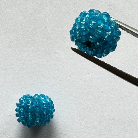 Apatite Pair With Raised Pearls Set of 2