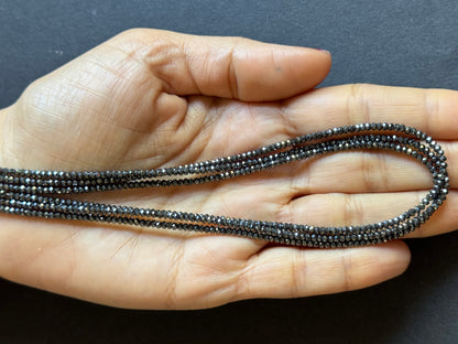 Grey Hematite Round Faceted Beads, 2.30-2.47 mm – view 2 of 2