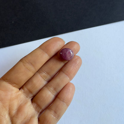 Pink Tourmaline Oval Cabochon, 11.32 ct, 13.7x11.6 mm – view 3 of 3