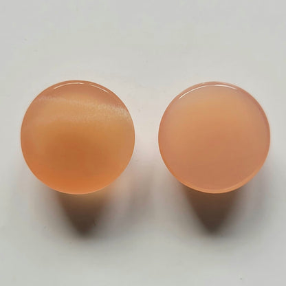 Peach Moonstone Round Cabochon Pair, 21.56 ct – view 4 of 4