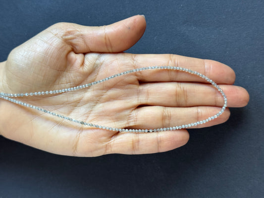Microfaceted Cute Shiny Grey Labradorite 2mm 44cm