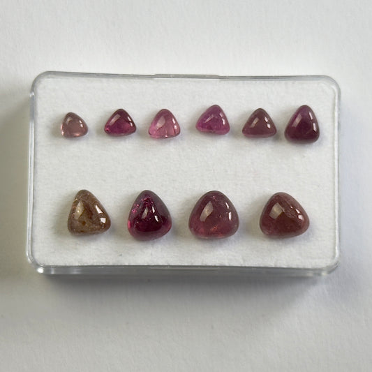 Pink Tourmaline Cabochon Trillion Shape 4.5 - 8.7 mm