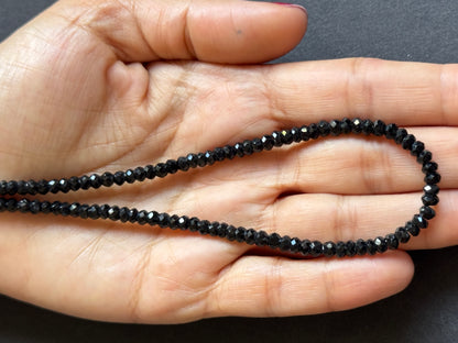 Black Spinel Rondelle Beads, 3.44-4.47 mm, 41 cm – view 2 of 2