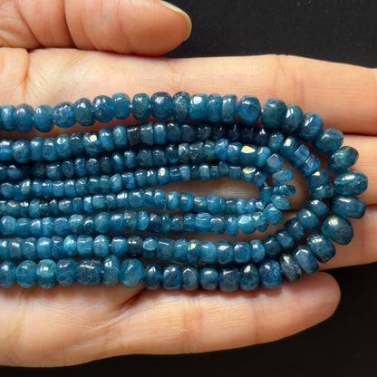 Blue Apatite Rondelle Beads, 5.5-8.5 mm, 41 cm – view 2 of 2