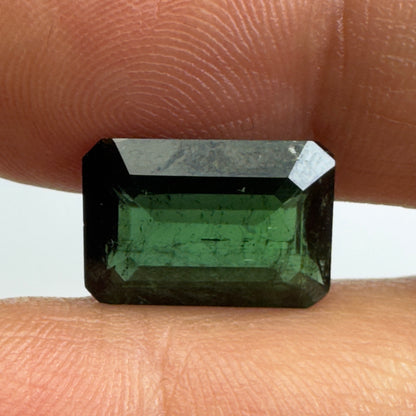 Green Tourmaline Rectangular Loose Stone, 4.41 ct, 12.6x9.7 mm – view 1 of 3