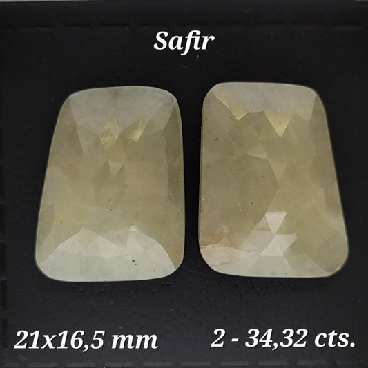 Sapphire Rose Cut Pair With Flat Back A Rare Find