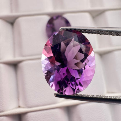 Purple Amethyst Oval Faceted Loose Stone Pair – view 8 of 10