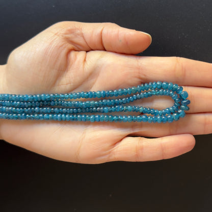 Blue Apatite Rondelle Beads, 3-4 mm, 42 cm – view 1 of 2